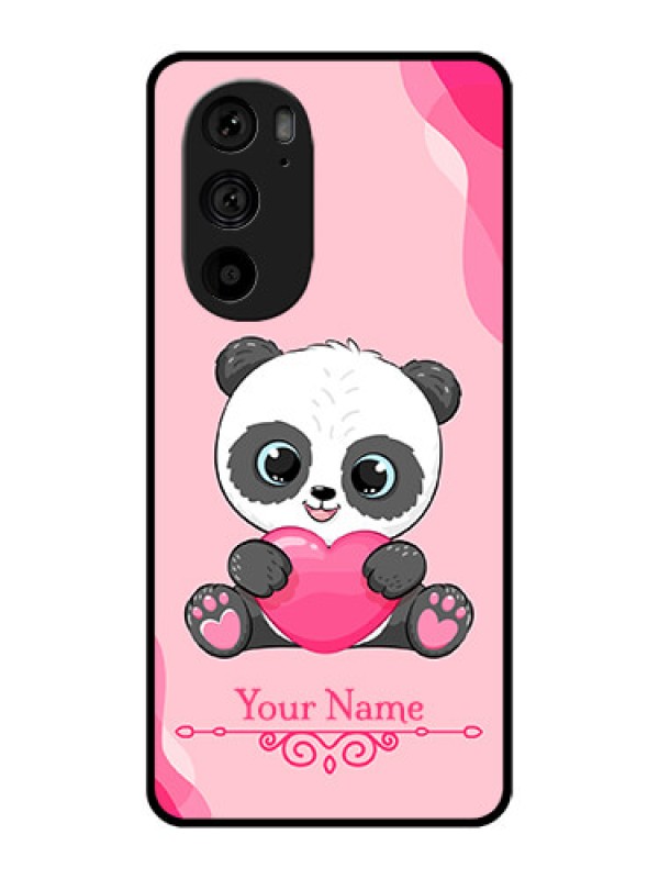 Custom Motorola Edge 30 Pro Custom Metal Phone Case - Cute Panda Design
