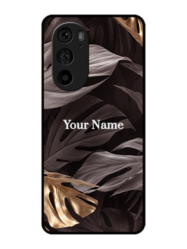 Custom Motorola Edge 30 Pro Custom Metal Phone Case - Wild Leaves Digital Paint Design