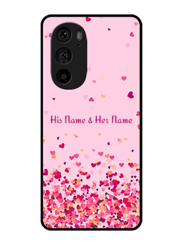 Custom Motorola Edge 30 Pro Custom Metal Phone Case - Floating Hearts Design