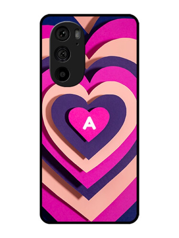 Custom Motorola Edge 30 Pro Custom Metal Phone Case - Cute Heart Pattern Design