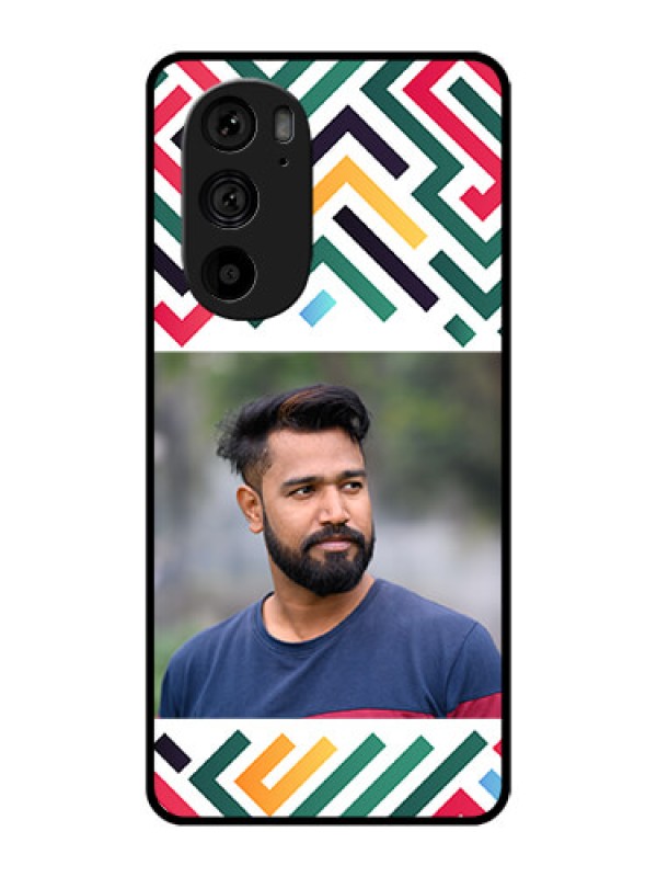 Custom Motorola Edge 30 Pro Custom Metal Phone Case - Colorful Maze Pattern Design