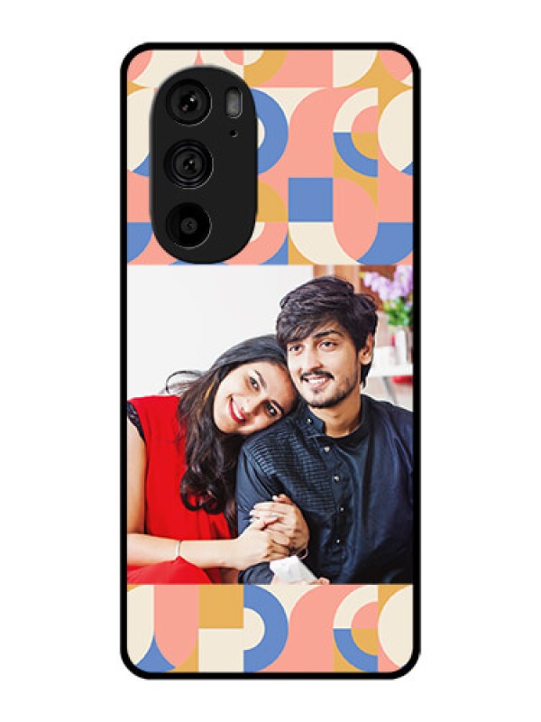 Custom Motorola Edge 30 Pro Custom Metal Phone Case - Semi - Circle Maze Pattern Design