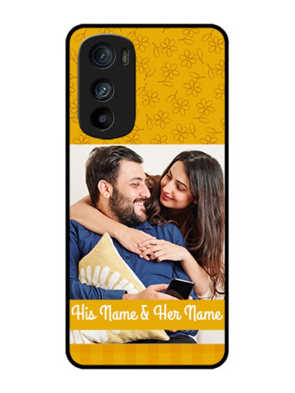 Custom Motorola Edge 30 Custom Metal Phone Case - Yellow Floral Design