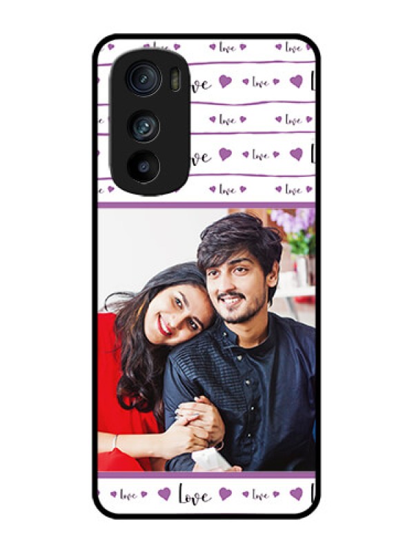 Custom Motorola Edge 30 Custom Metal Phone Case - Couples Heart Design