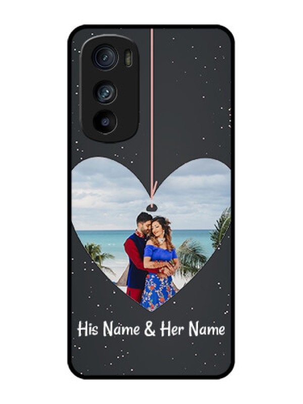 Custom Motorola Edge 30 Custom Metal Phone Case - Hanging Heart Design