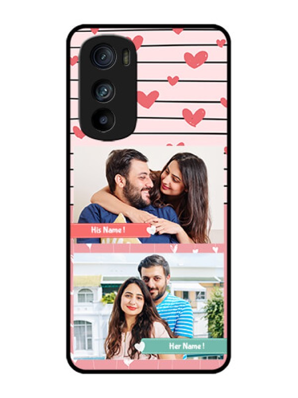 Custom Motorola Edge 30 Custom Metal Phone Case - Photo With Heart Design