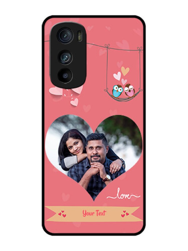 Custom Motorola Edge 30 Custom Metal Phone Case - Peach Color Love Design