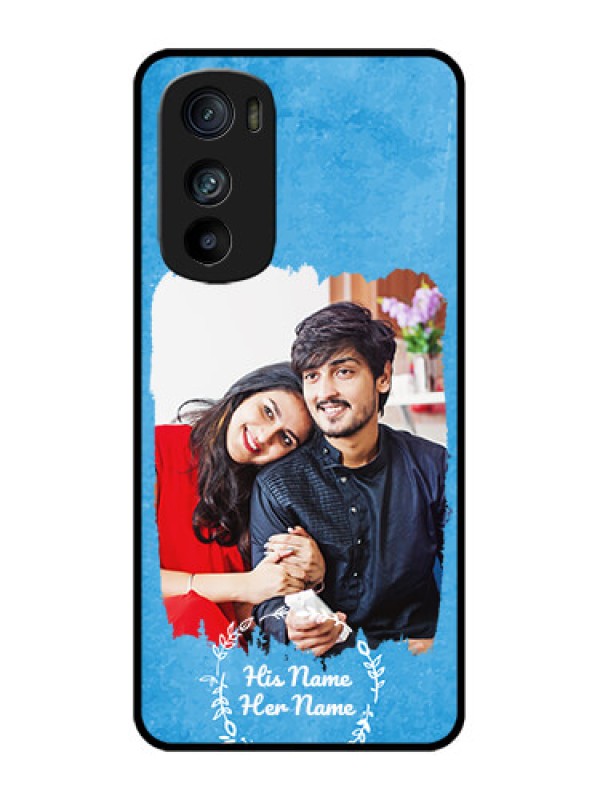 Custom Motorola Edge 30 Custom Metal Phone Case - Blue Color Vintage Design