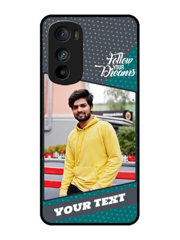 Custom Motorola Edge 30 Custom Metal Phone Case - Background Pattern Design With Quote