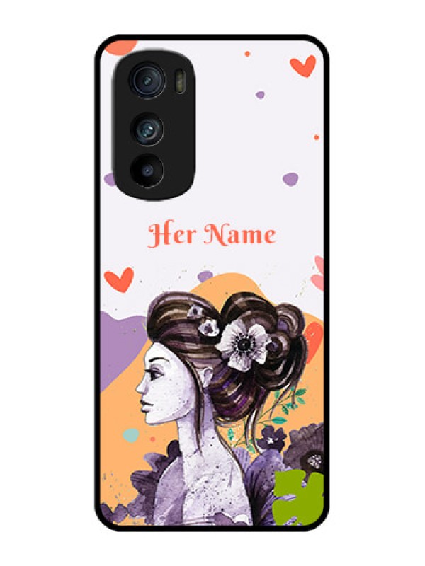 Custom Motorola Edge 30 Custom Metal Phone Case - Woman And Nature Design
