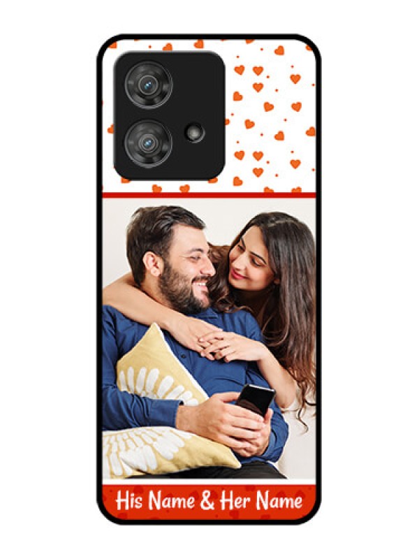 Custom Motorola Edge 40 Neo Custom Metal Phone CaseOrange Love Symbol Design