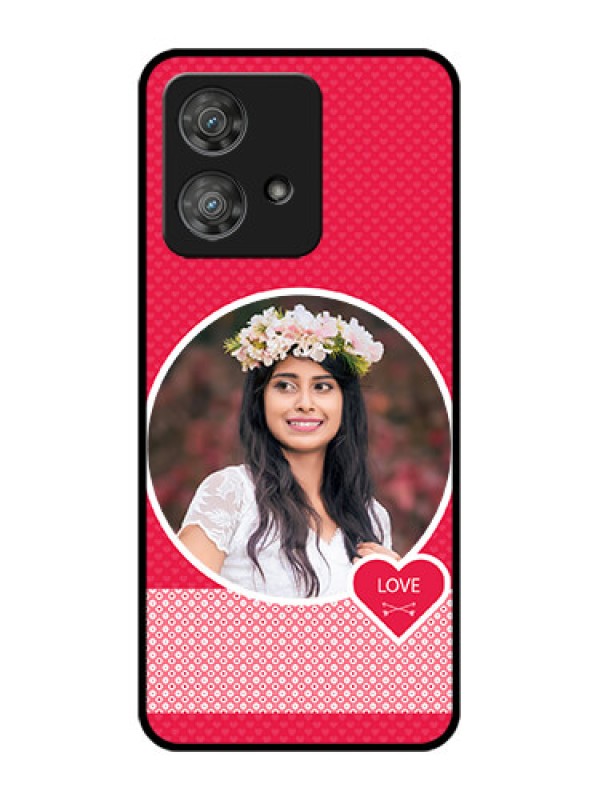 Custom Motorola Edge 40 Neo Custom Metal Phone CasePink Color Pattern Design