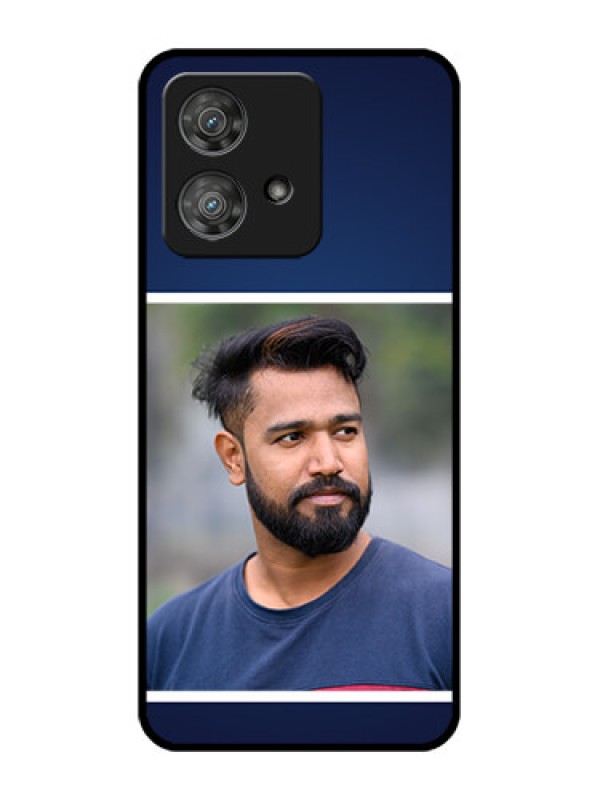 Custom Motorola Edge 40 Neo Custom Metal Phone CaseSimple Royal Blue Design