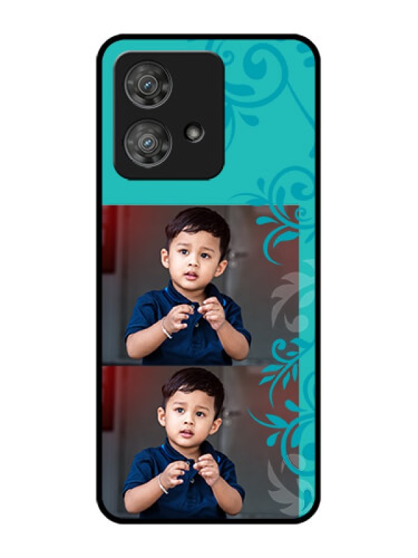 Custom Motorola Edge 40 Neo Custom Metal Phone CaseWith Photo And Green Floral Design