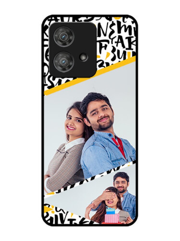 Custom Motorola Edge 40 Neo Custom Metal Phone CaseLetters Pattern Design