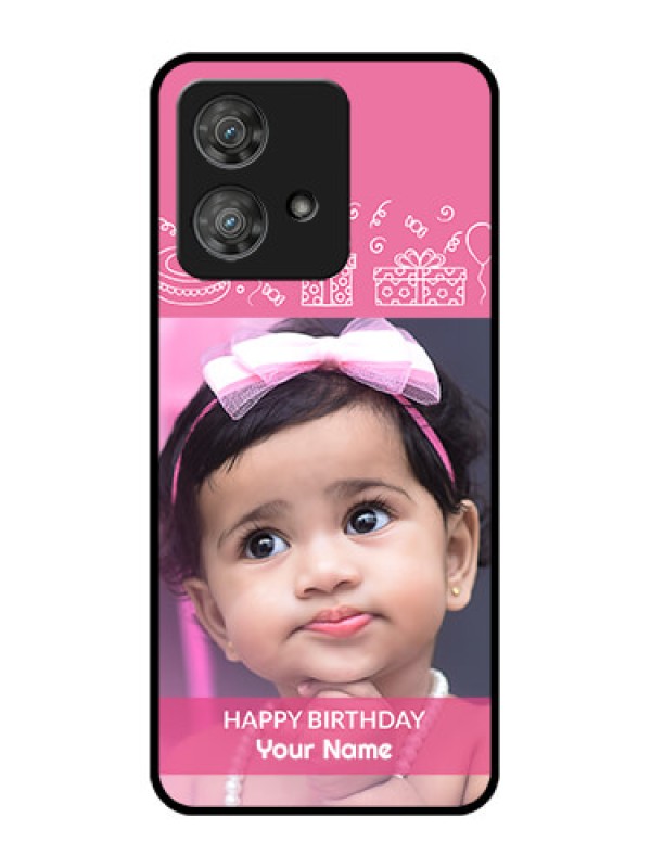 Custom Motorola Edge 40 Neo Custom Metal Phone CaseWith Birthday Line Art Design