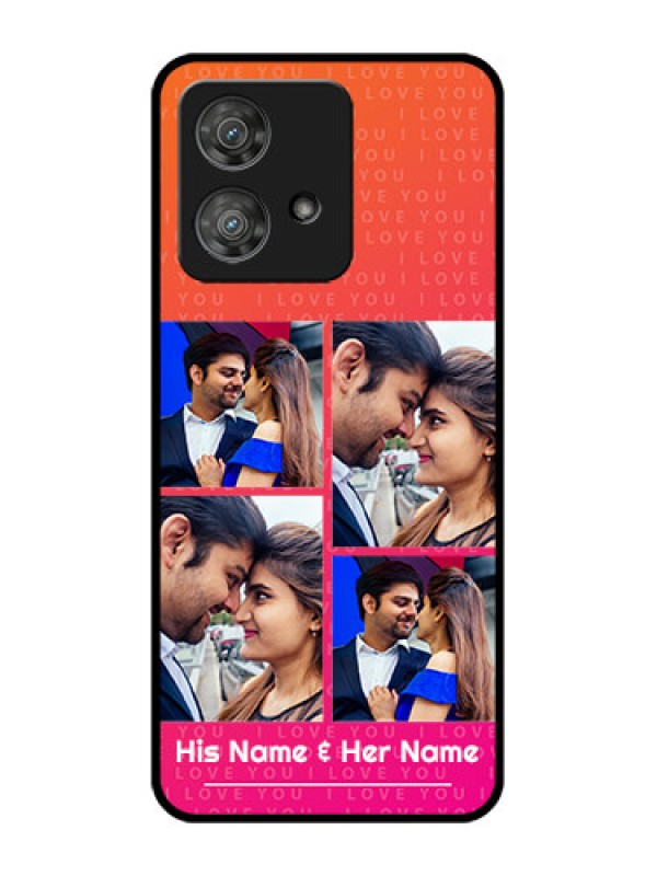 Custom Motorola Edge 40 Neo Custom Metal Phone CaseI Love You Pink Design