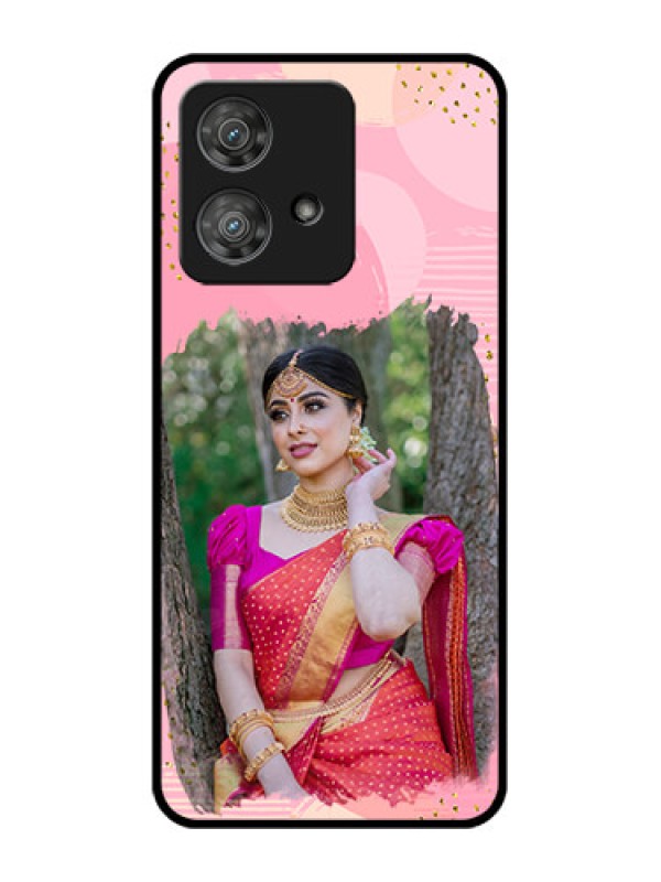 Custom Motorola Edge 40 Neo Custom Metal Phone CaseGold Glitter Splash Design