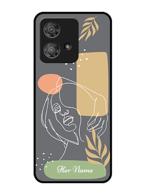 Custom Motorola Edge 40 Neo Custom Metal Phone CaseGazing Woman Line Art Design
