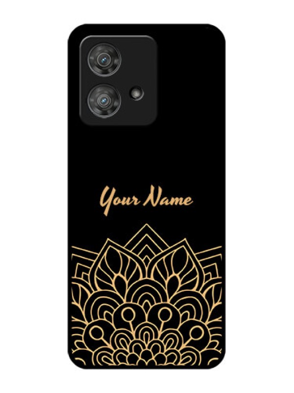 Custom Motorola Edge 40 Neo Custom Metal Phone CaseGolden Mandala Design