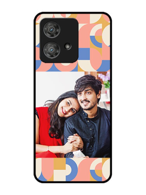 Custom Motorola Edge 40 Neo Custom Metal Phone CaseSemi - Circle Maze Pattern Design