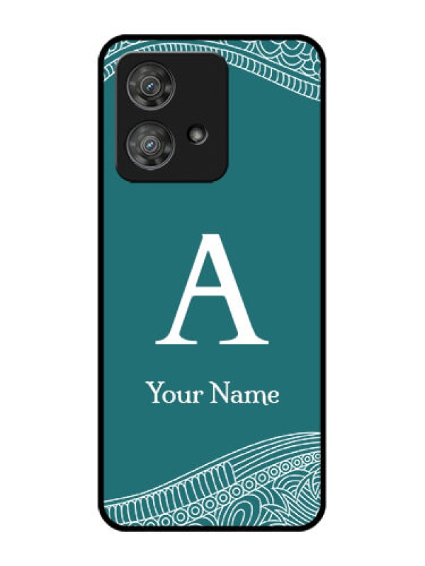 Custom Motorola Edge 40 Neo Custom Metal Phone CaseLine Art Pattern With Custom Name Design