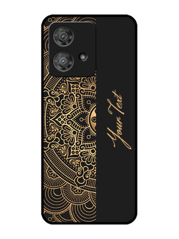 Custom Motorola Edge 40 Neo Custom Metal Phone CaseMandala Art With Custom Text Design