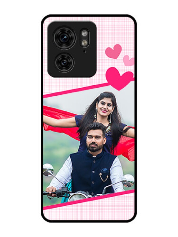 Custom Motorola Edge 40 Custom Metal Phone Case - Love Shape Heart Design