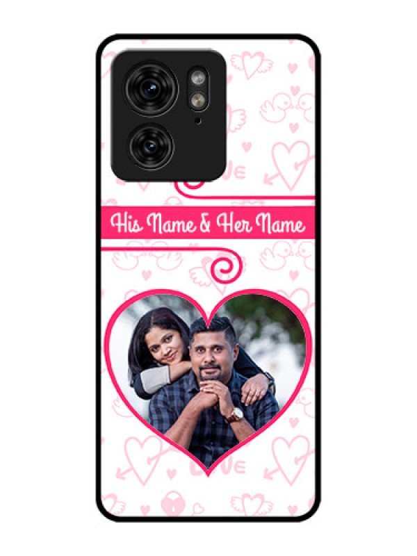 Custom Motorola Edge 40 Custom Metal Phone Case - Heart Shape Love Design