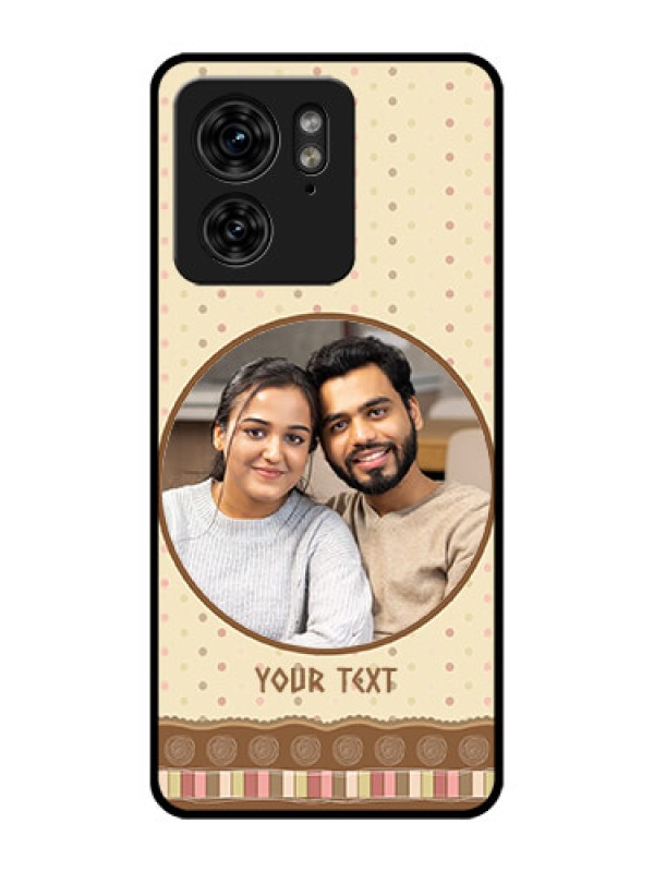 Custom Motorola Edge 40 Custom Metal Phone Case - Brown Dotted Mobile Case Design