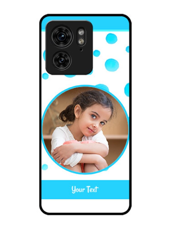 Custom Motorola Edge 40 Custom Metal Phone Case - Blue Bubbles Pattern Design