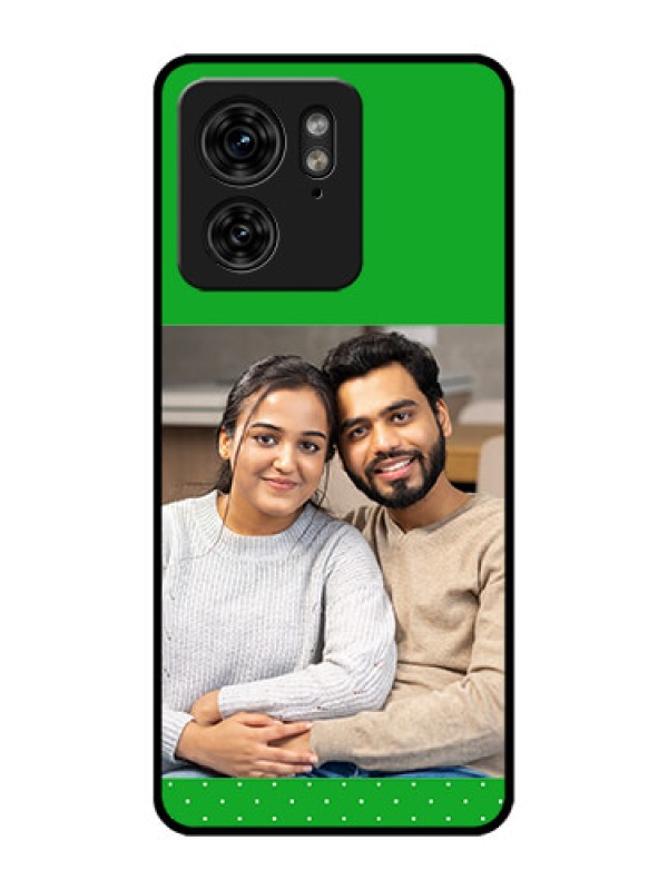 Custom Motorola Edge 40 Custom Metal Phone Case - Green Pattern Design