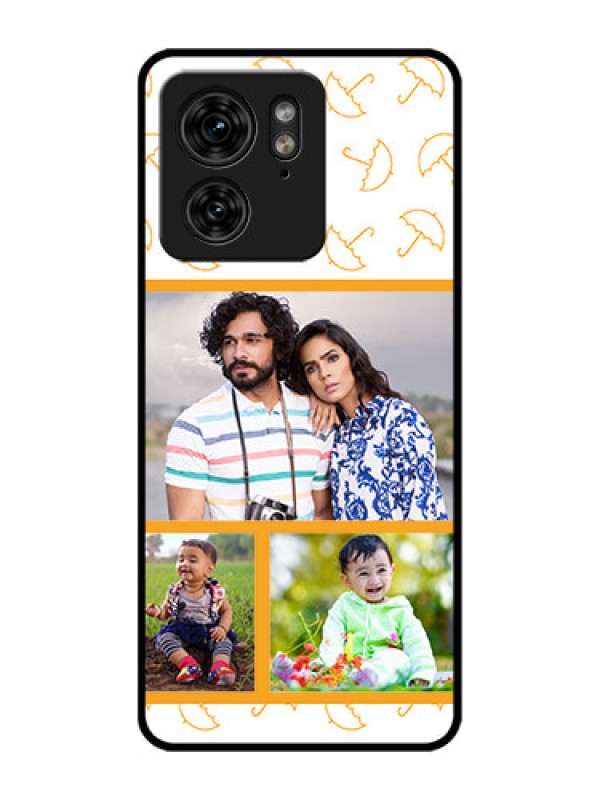 Custom Motorola Edge 40 Custom Metal Phone Case - Yellow Pattern Design