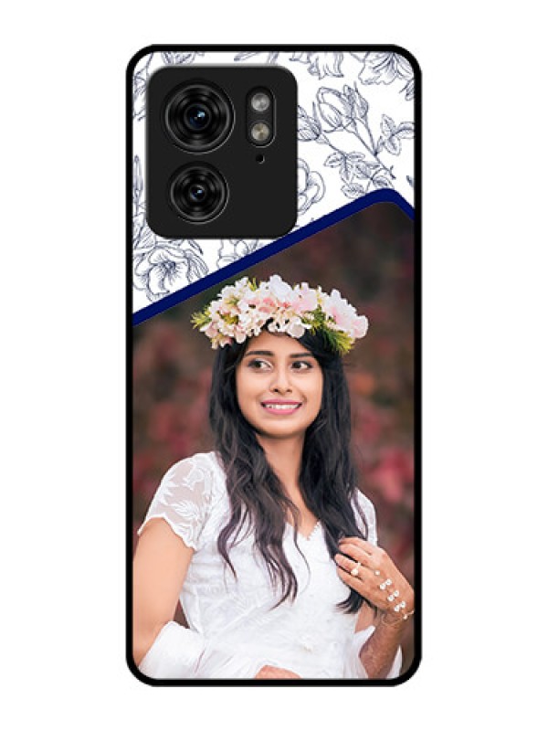 Custom Motorola Edge 40 Custom Metal Phone Case - Classy Floral Design