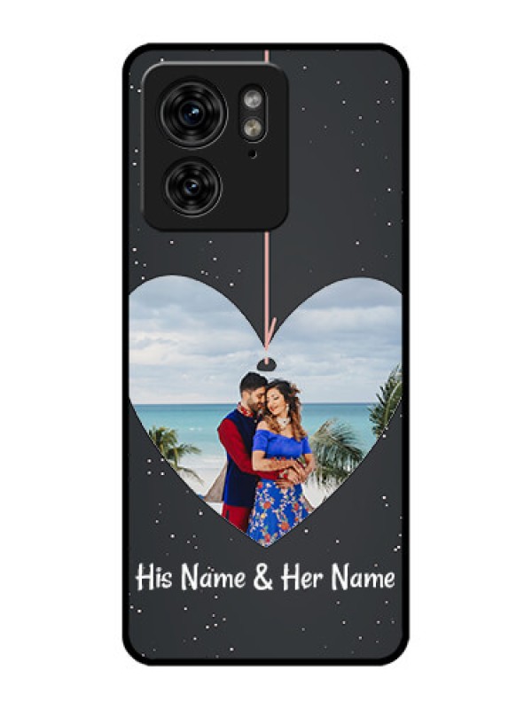 Custom Motorola Edge 40 Custom Metal Phone Case - Hanging Heart Design