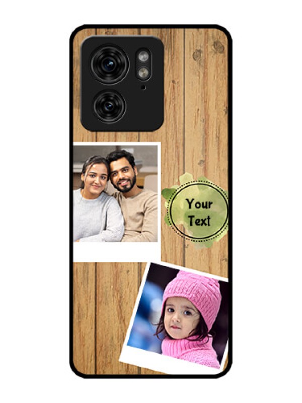 Custom Motorola Edge 40 Custom Metal Phone Case - Wooden Texture Design
