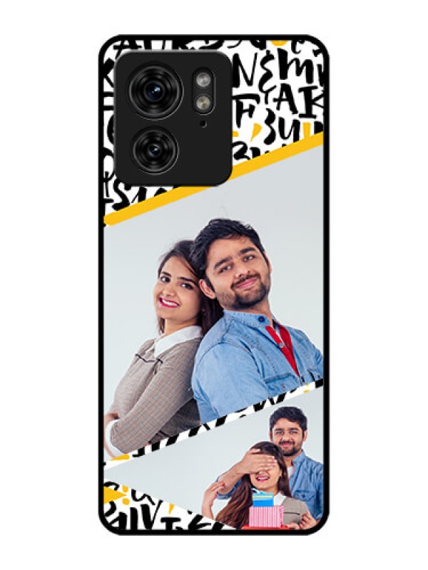 Custom Motorola Edge 40 Custom Metal Phone Case - Letters Pattern Design