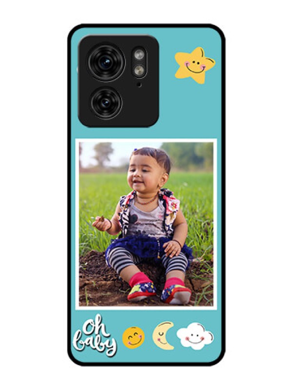 Custom Motorola Edge 40 Custom Metal Phone Case - Smiley Kids Stars Design