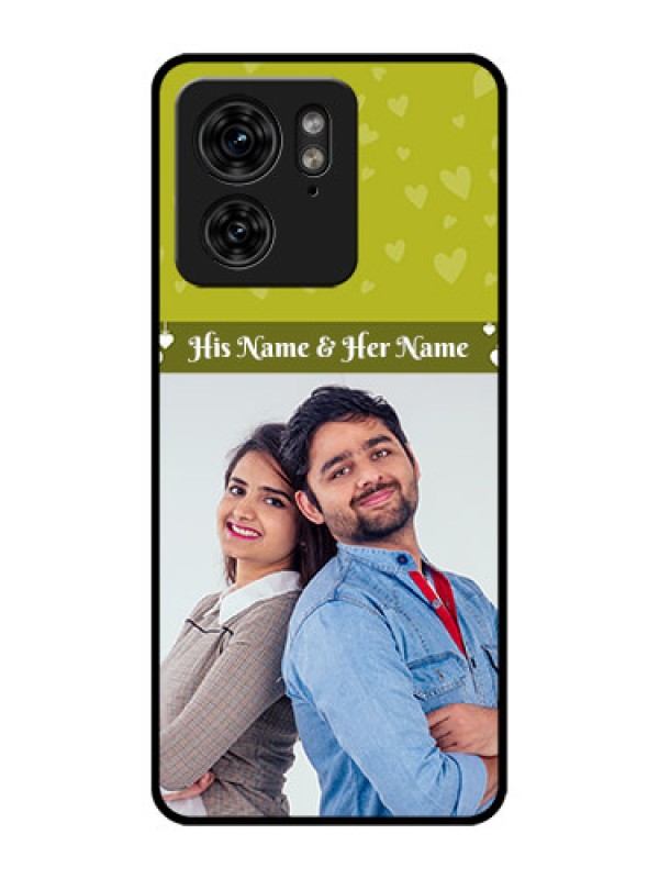 Custom Motorola Edge 40 Custom Metal Phone Case - You and Me Heart Design