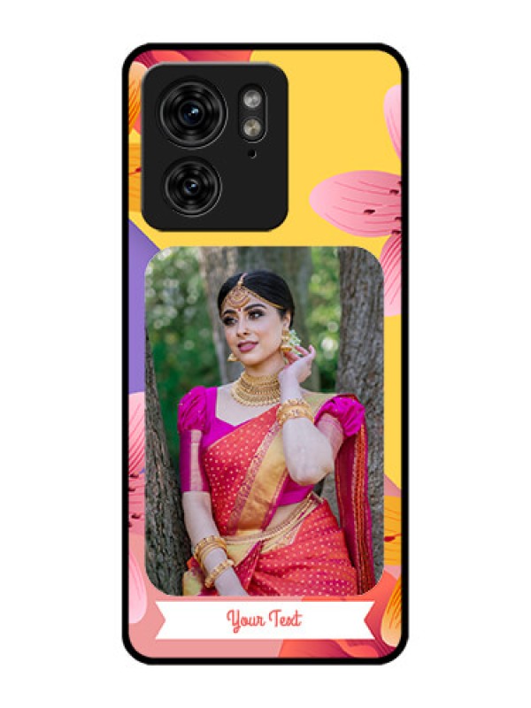 Custom Motorola Edge 40 Custom Metal Phone Case - 3 Image With Vintage Floral Design