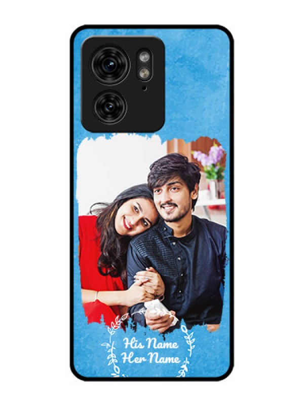 Custom Motorola Edge 40 Custom Metal Phone Case - Blue Color Vintage Design