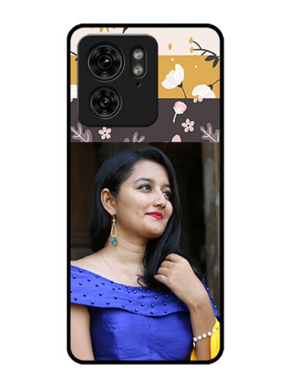 Custom Motorola Edge 40 Custom Metal Phone Case - Stylish Floral Design