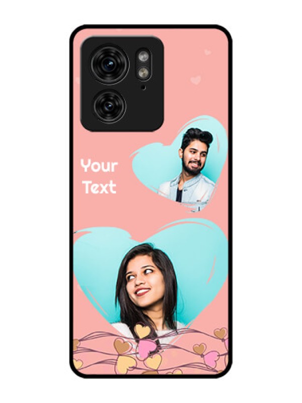 Custom Motorola Edge 40 Custom Metal Phone Case - Love Doodle Design