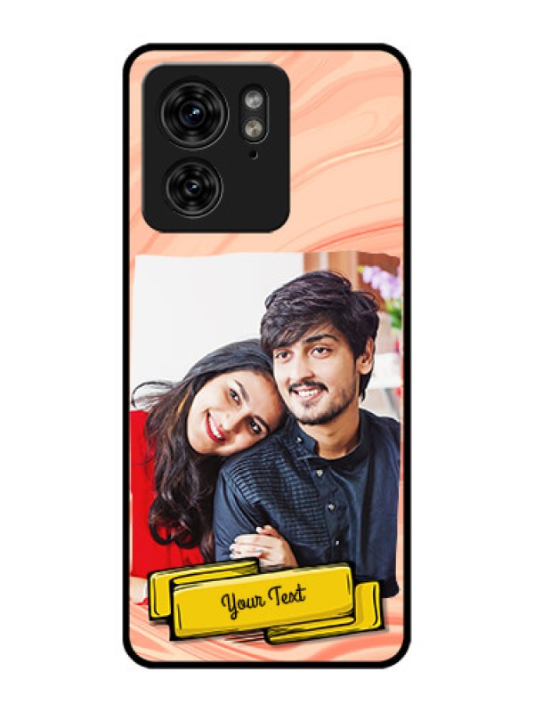 Custom Motorola Edge 40 Custom Metal Phone Case - Marble Texture Design