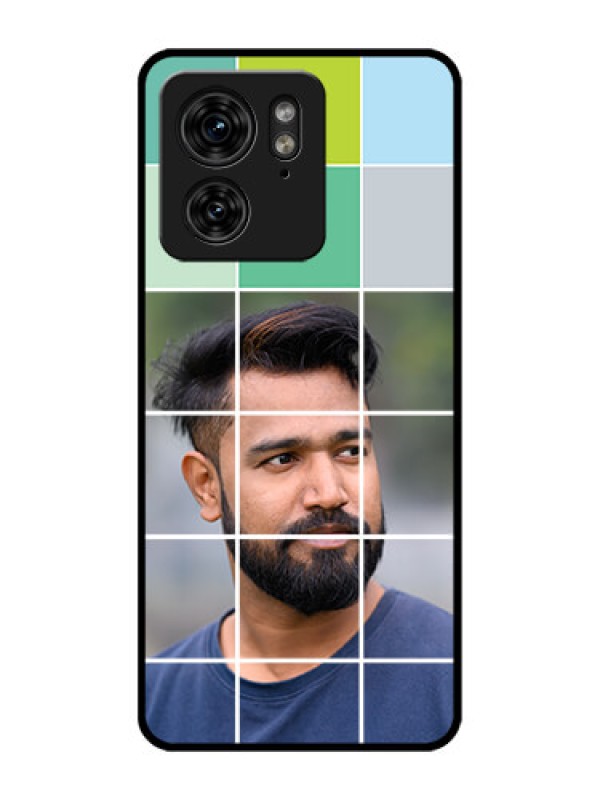 Custom Motorola Edge 40 Custom Metal Phone Case - With White Box Pattern