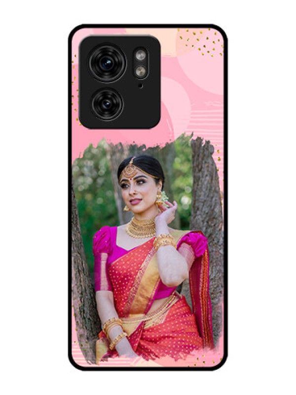 Custom Motorola Edge 40 Custom Metal Phone Case - Gold Glitter Splash Design