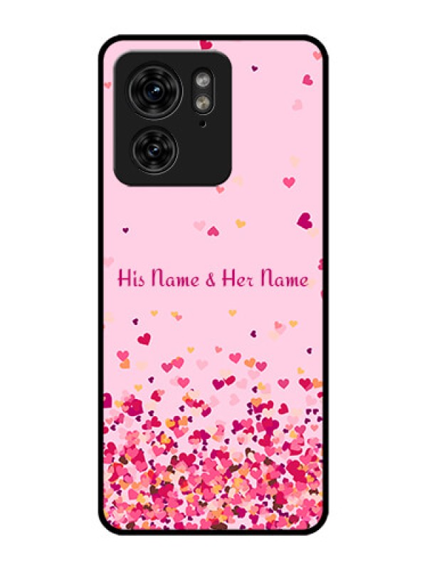 Custom Motorola Edge 40 Custom Metal Phone Case - Floating Hearts Design