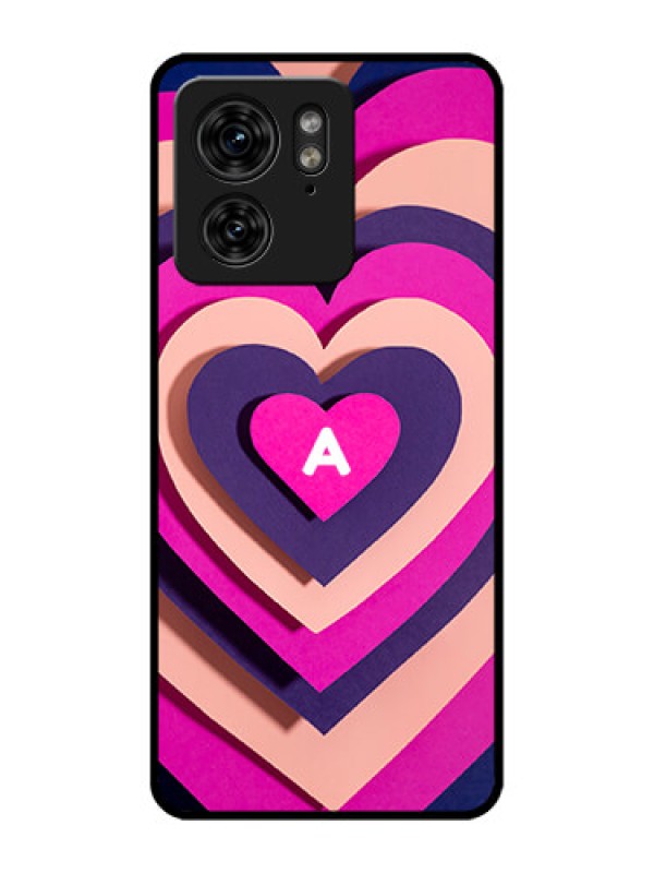 Custom Motorola Edge 40 Custom Metal Phone Case - Cute Heart Pattern Design