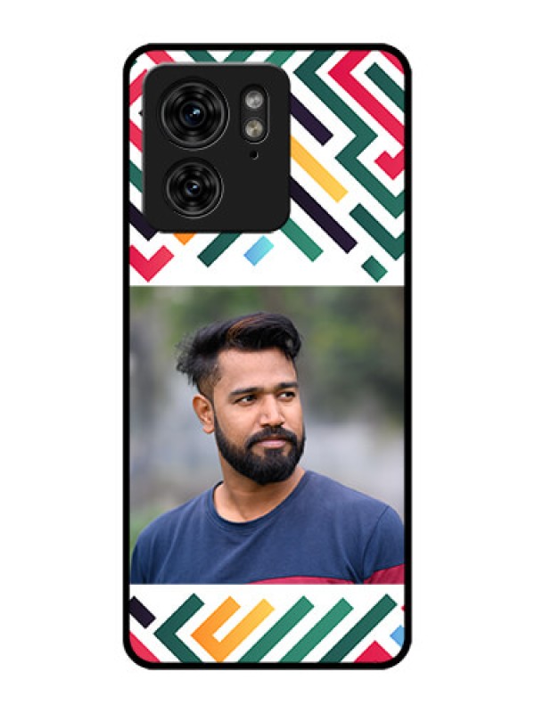 Custom Motorola Edge 40 Custom Metal Phone Case - Colorful Maze Pattern Design