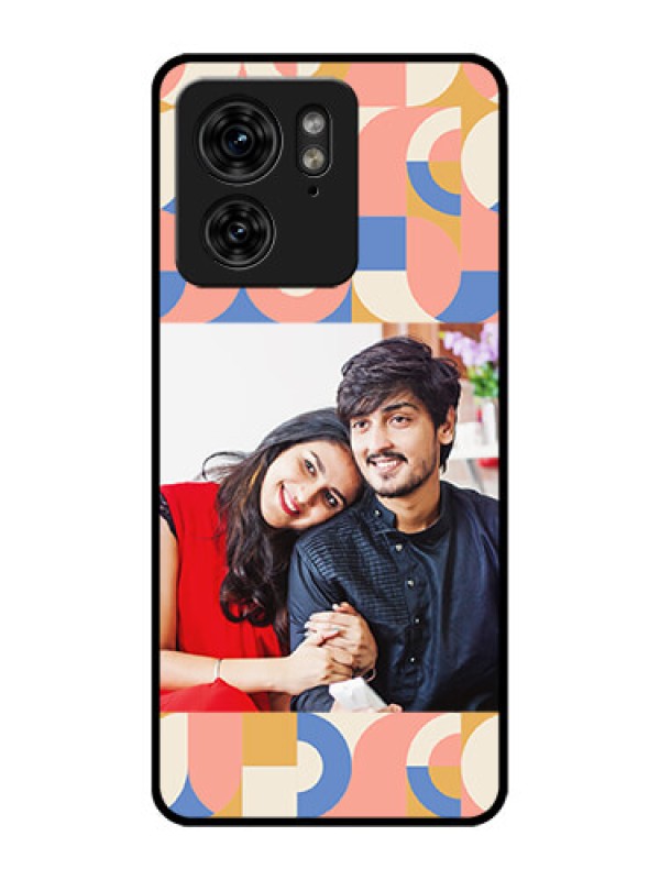 Custom Motorola Edge 40 Custom Metal Phone Case - Semi - Circle Maze Pattern Design